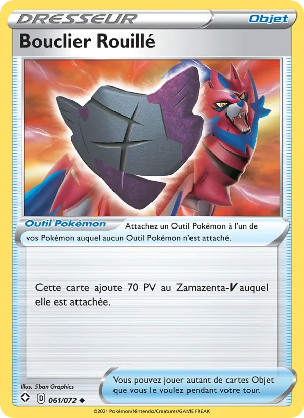 Carte Pokémon Bouclier Rouillé de l'extension Destinées Radieuses