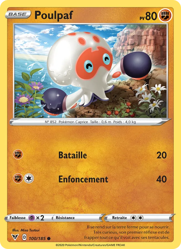 Carte Pokémon Poulpaf de l'extension Voltage Éclatant