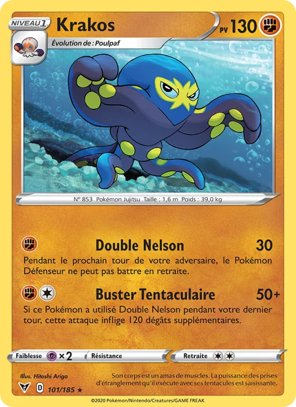 Carte Pokémon Krakos de l'extension Voltage Éclatant