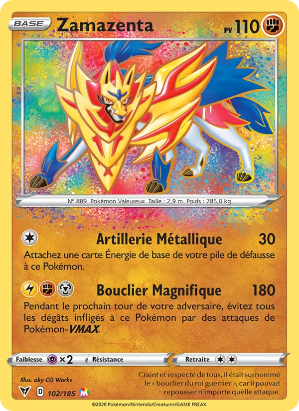 Carte Pokémon Zamazenta de l'extension Voltage Éclatant