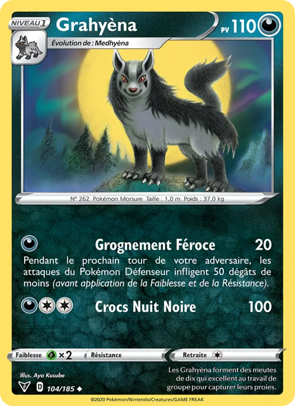 Carte Pokémon Grahyèna de l'extension Voltage Éclatant