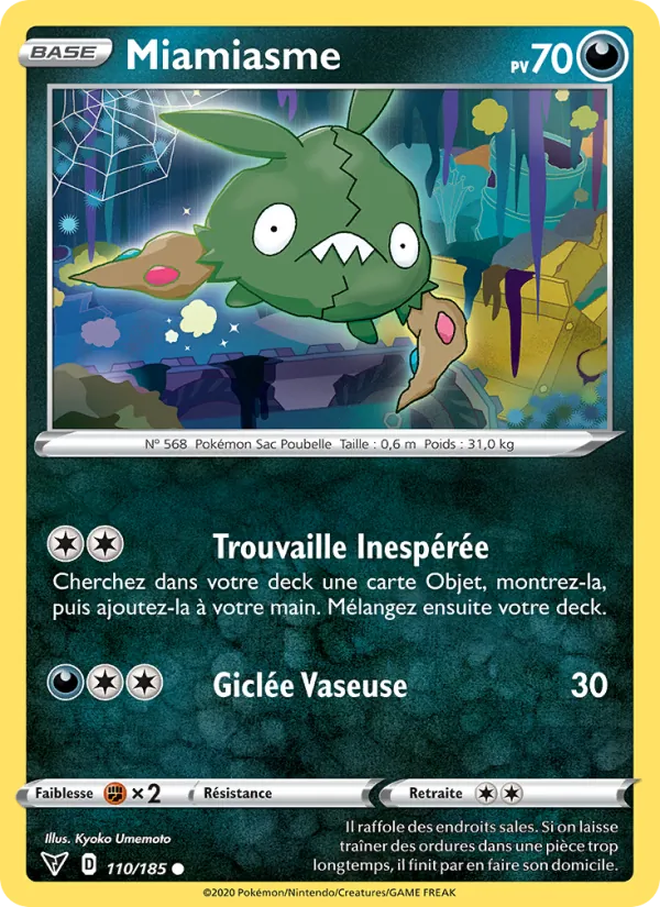 Carte Pokémon Miamiasme de l'extension Voltage Éclatant