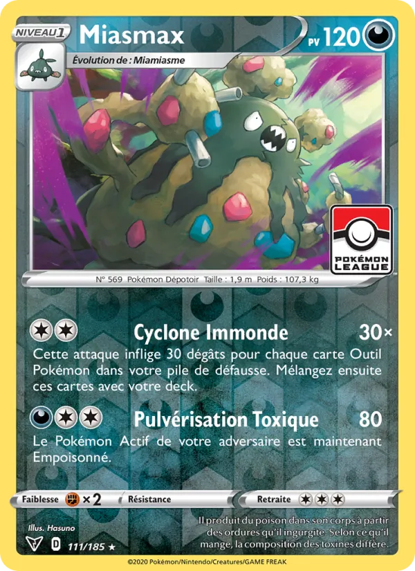 Carte Pokémon Miasmax de l'extension Voltage Éclatant