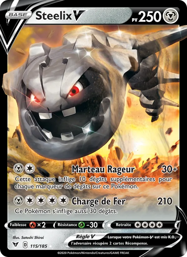 Carte Pokémon Steelix V de l'extension Voltage Éclatant