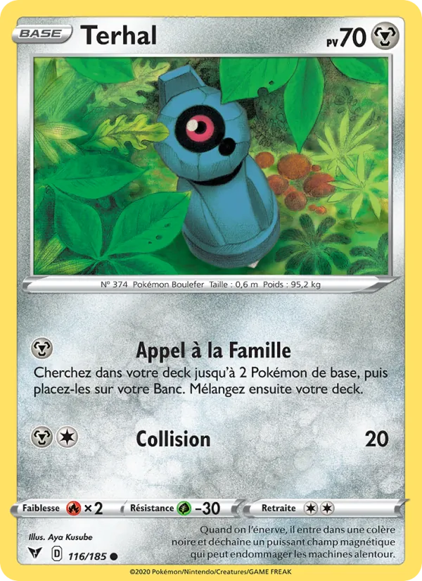 Carte Pokémon Terhal de l'extension Voltage Éclatant