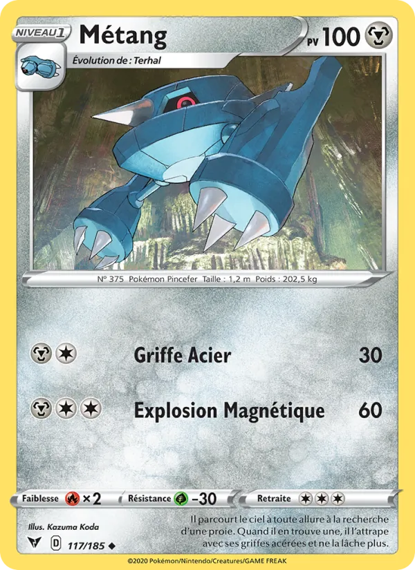 Carte Pokémon Métang de l'extension Voltage Éclatant