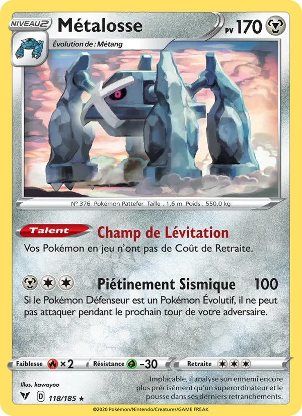 Carte Pokémon Métalosse de l'extension Voltage Éclatant