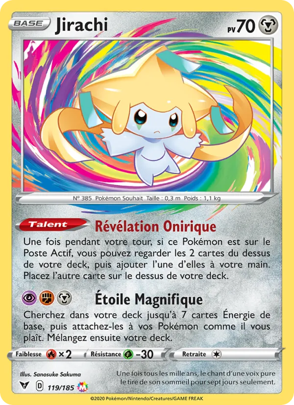 Carte Pokémon Jirachi de l'extension Voltage Éclatant