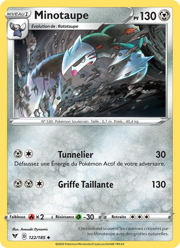 Carte Pokémon Minotaupe de l'extension Voltage Éclatant