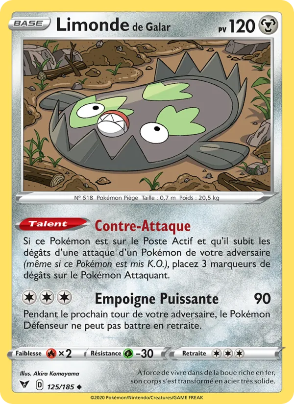 Carte Pokémon Limonde de Galar de l'extension Voltage Éclatant