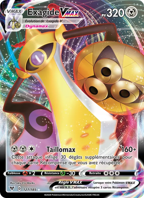 Carte Pokémon Exagide VMAX de l'extension Voltage Éclatant