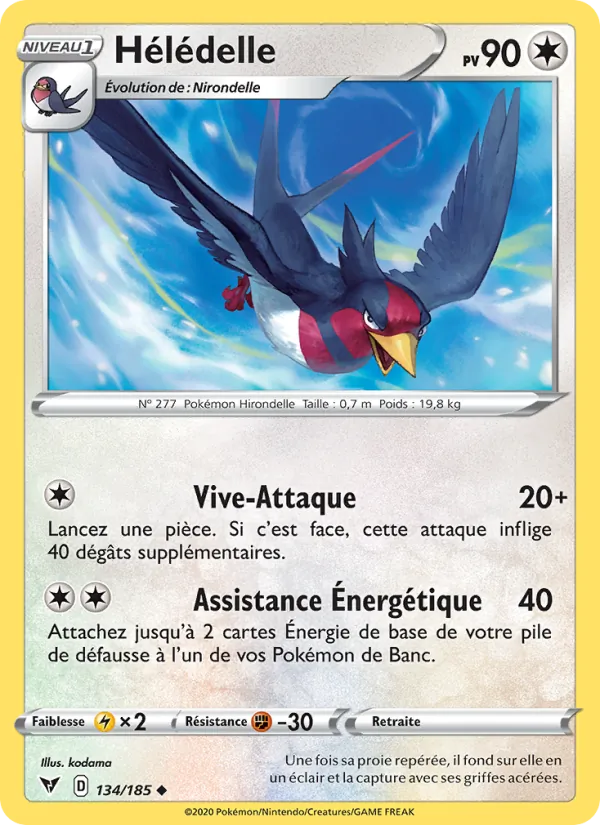 Carte Pokémon Hélédelle de l'extension Voltage Éclatant