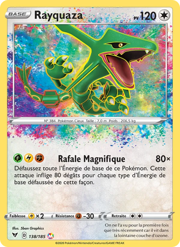 Carte Pokémon Rayquaza de l'extension Voltage Éclatant