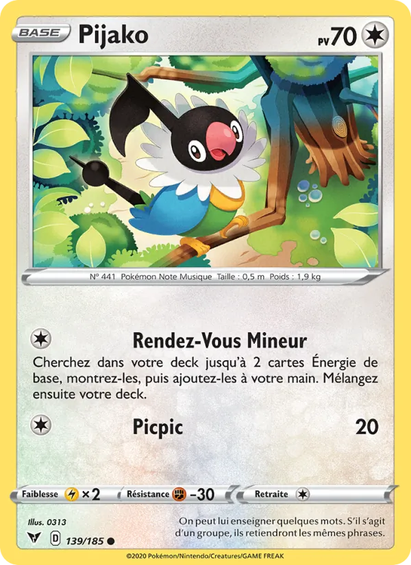 Carte Pokémon Pijako de l'extension Voltage Éclatant