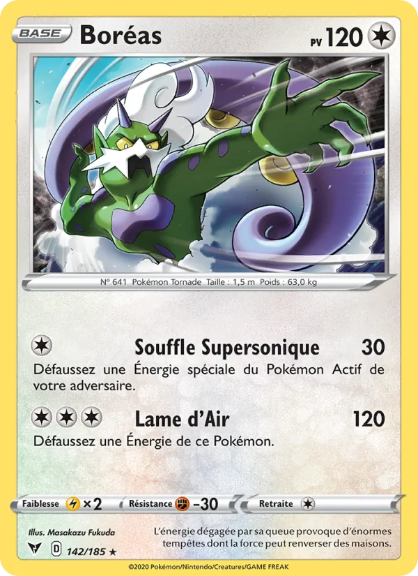 Carte Pokémon Boréas de l'extension Voltage Éclatant