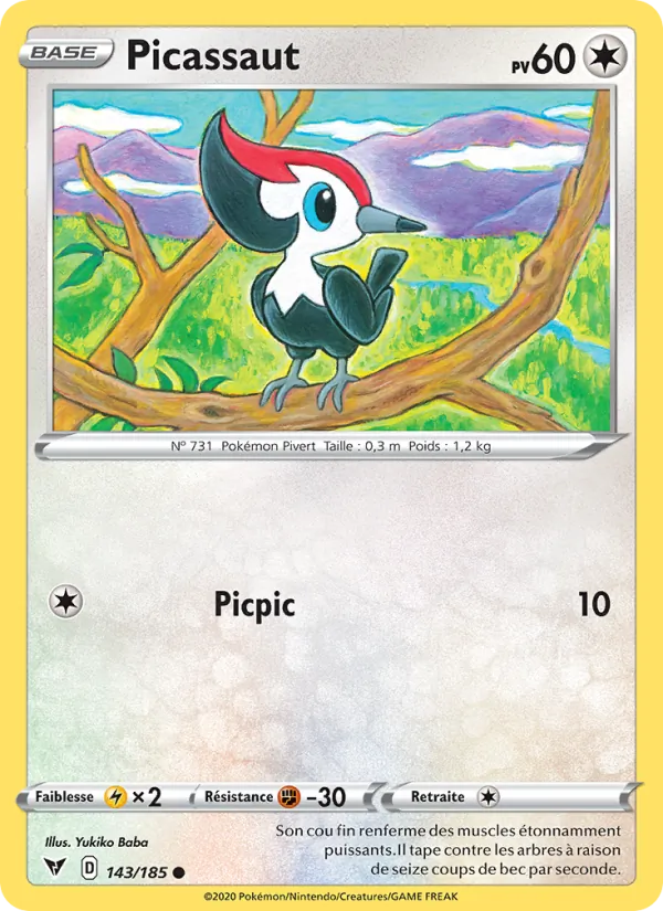 Carte Pokémon Picassaut de l'extension Voltage Éclatant