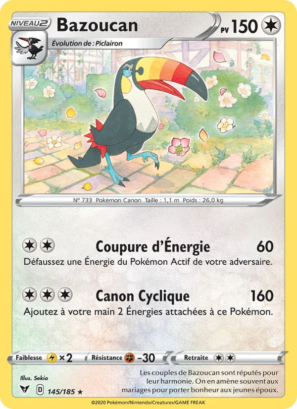 Carte Pokémon Bazoucan de l'extension Voltage Éclatant