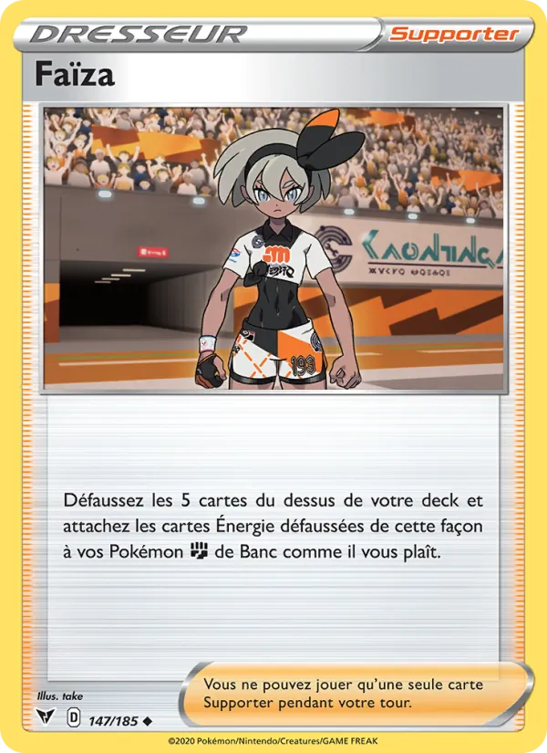 Carte Pokémon Faïza de l'extension Voltage Éclatant