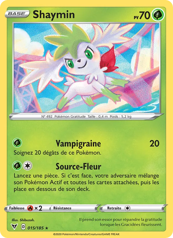 Carte Pokémon Shaymin de l'extension Voltage Éclatant