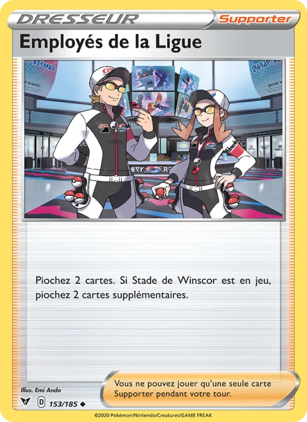 Carte Pokémon Employés de la Ligue de l'extension Voltage Éclatant