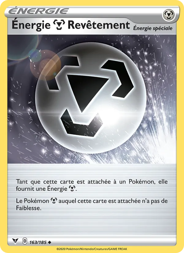 Carte Pokémon Énergie Metal Revêtement de l'extension Voltage Éclatant