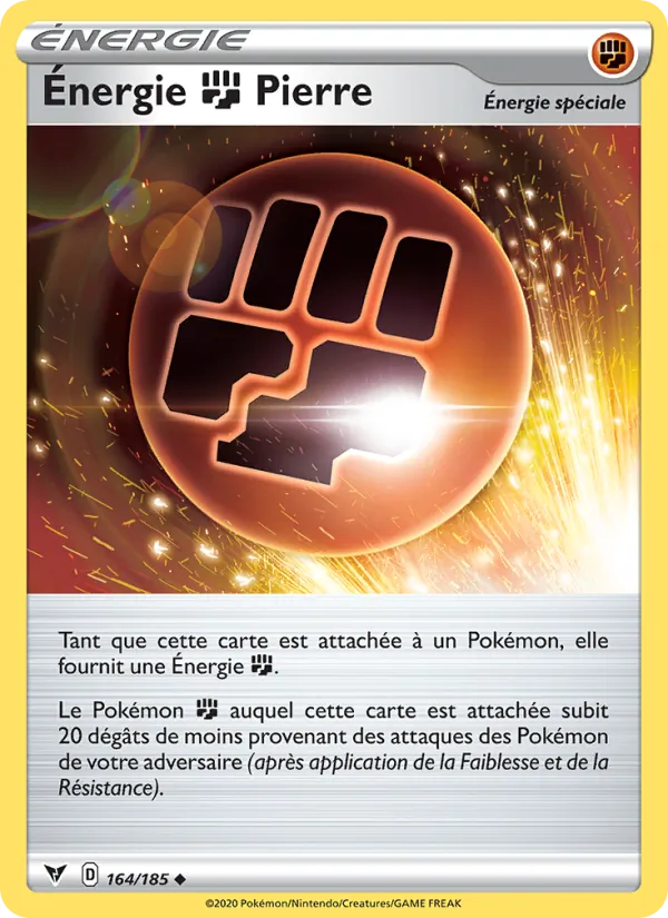 Carte Pokémon Énergie Fighting Pierre de l'extension Voltage Éclatant