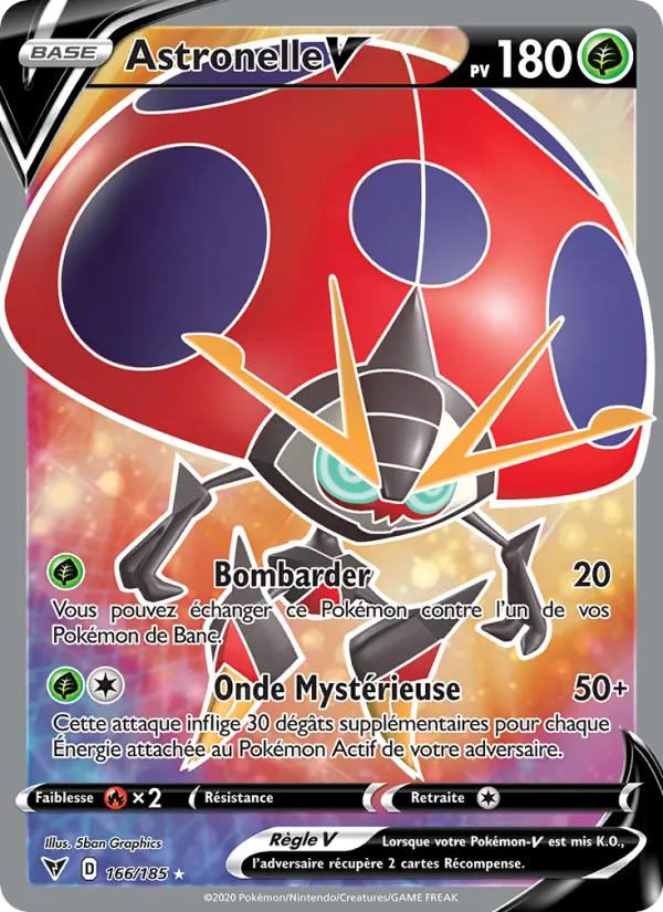 Carte Pokémon Astronelle V de l'extension Voltage Éclatant