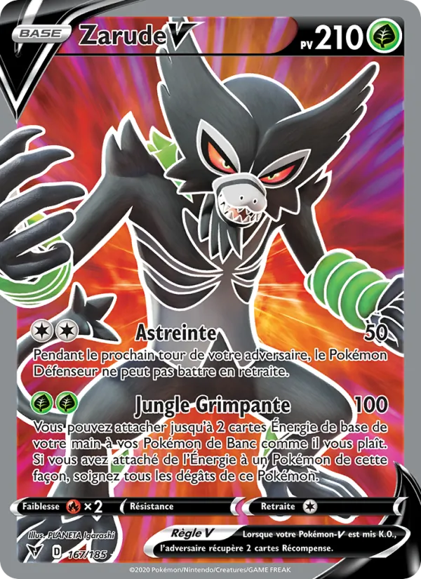 Carte Pokémon Zarude V de l'extension Voltage Éclatant
