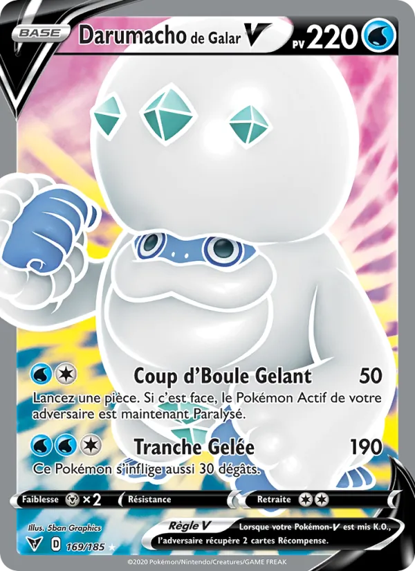 Carte Pokémon Darumacho de Galar V de l'extension Voltage Éclatant