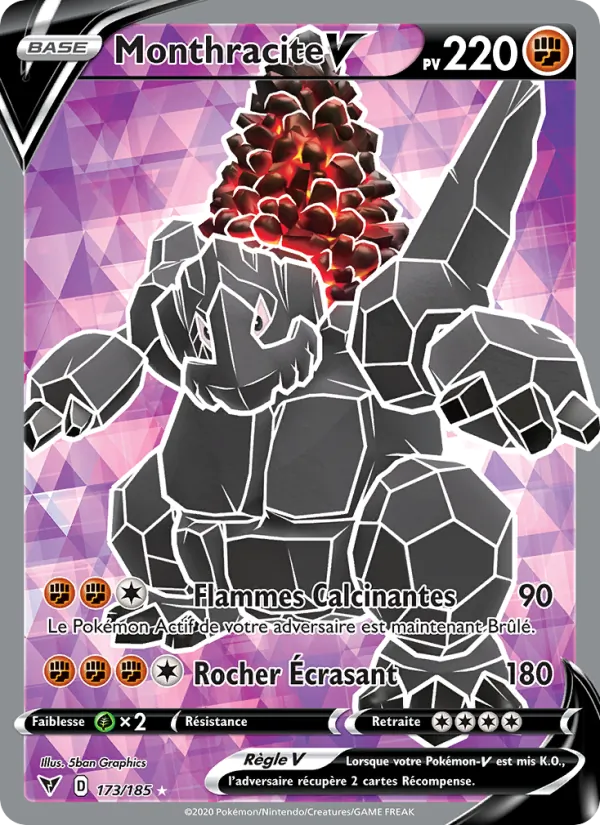 Carte Pokémon Monthracite V de l'extension Voltage Éclatant