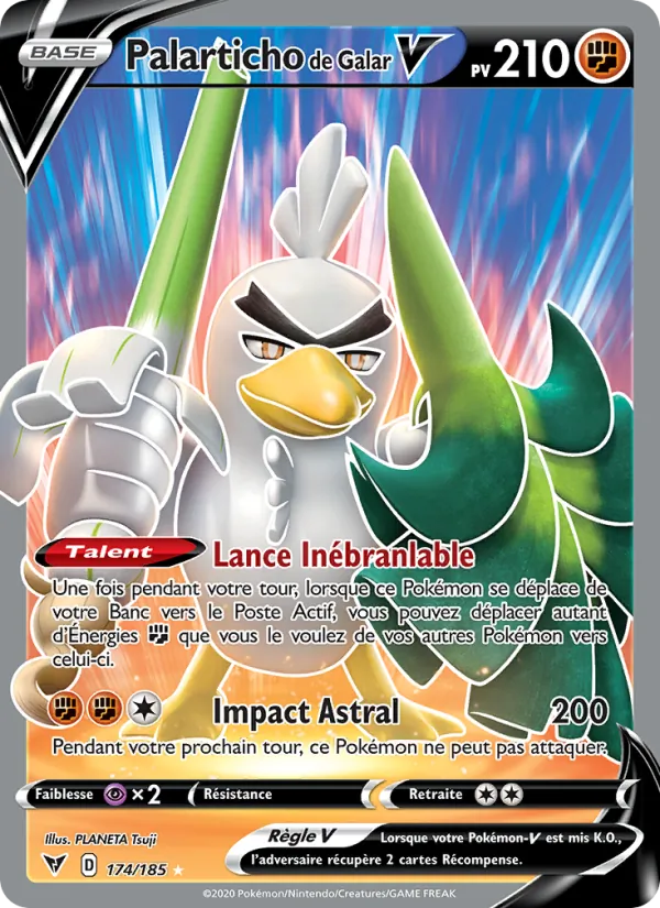 Carte Pokémon Palarticho de Galar V de l'extension Voltage Éclatant