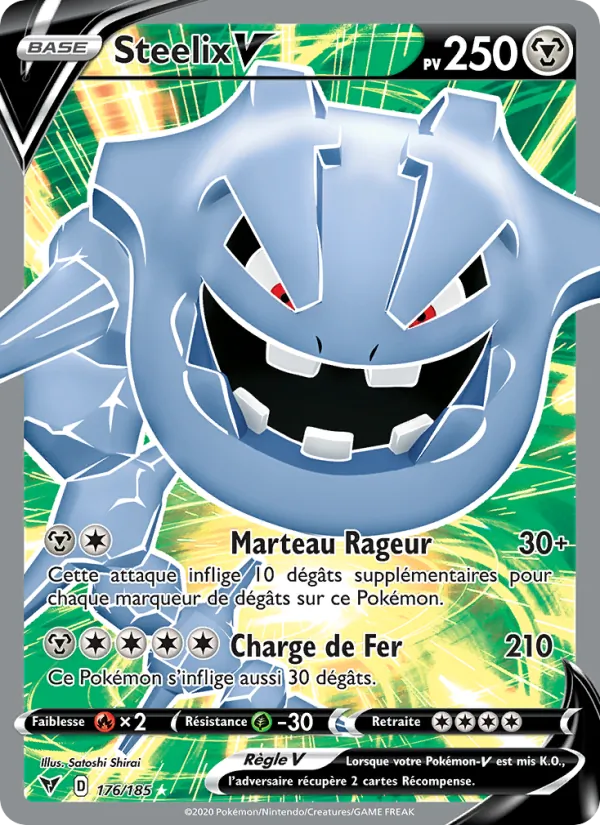 Carte Pokémon Steelix V de l'extension Voltage Éclatant
