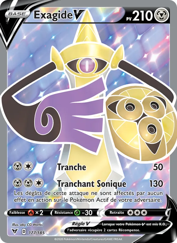 Carte Pokémon Exagide V de l'extension Voltage Éclatant