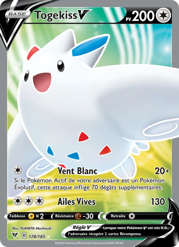 Carte Pokémon Togekiss V de l'extension Voltage Éclatant