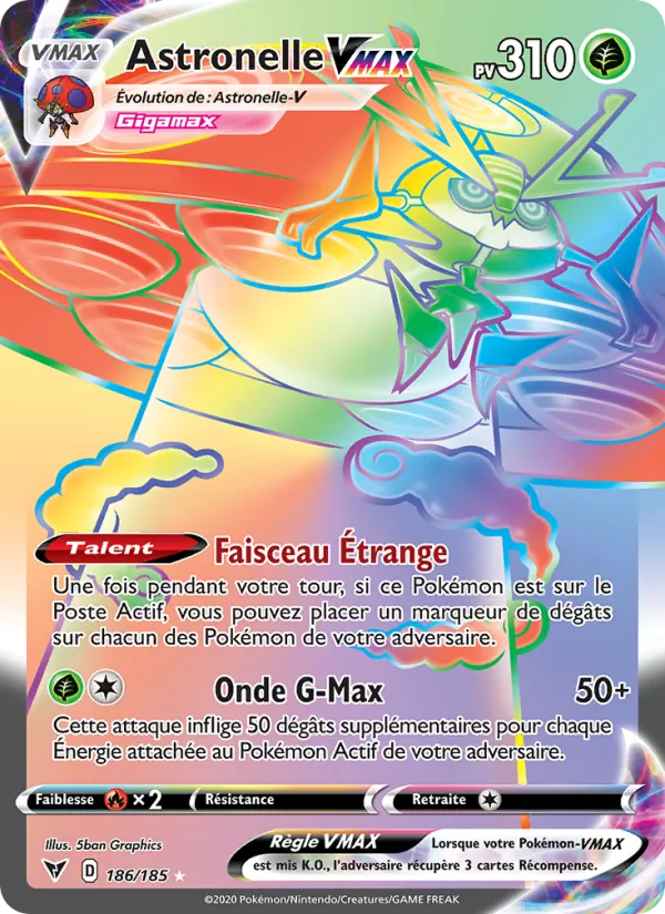 Carte Pokémon Astronelle VMAX de l'extension Voltage Éclatant