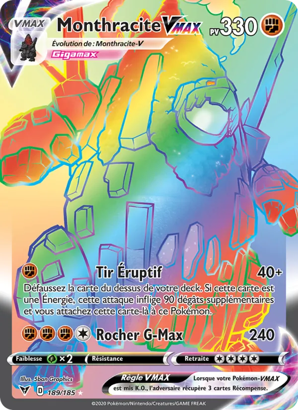 Carte Pokémon Monthracite VMAX de l'extension Voltage Éclatant