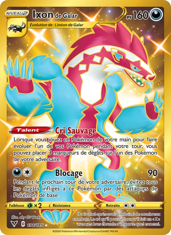 Carte Pokémon Ixon de Galar de l'extension Voltage Éclatant
