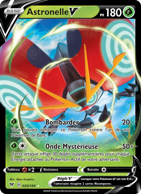 Carte Pokémon Astronelle V de l'extension Voltage Éclatant