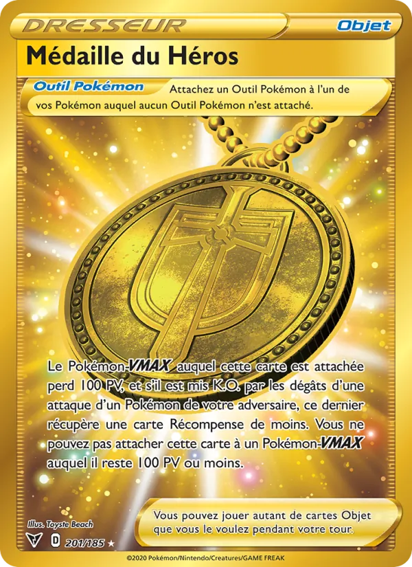 Carte Pokémon Médaille du Héros de l'extension Voltage Éclatant