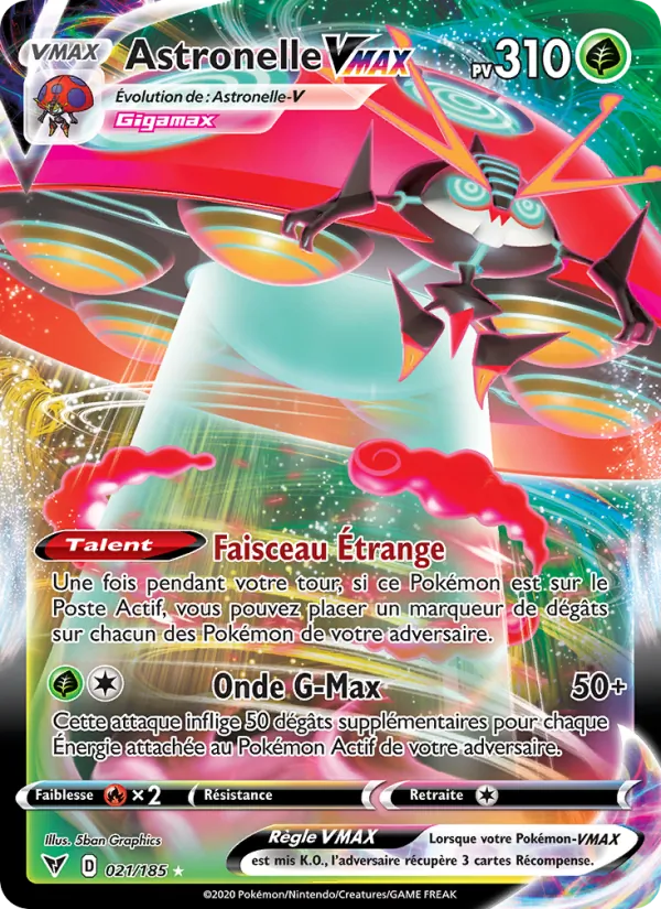 Carte Pokémon Astronelle VMAX de l'extension Voltage Éclatant