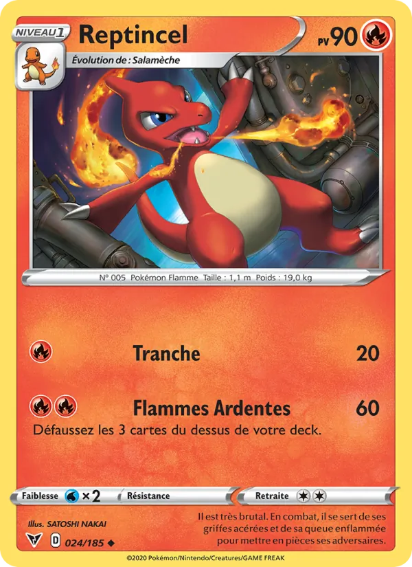 Carte Pokémon Reptincel de l'extension Voltage Éclatant