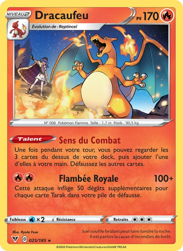 Carte Pokémon Dracaufeu de l'extension Voltage Éclatant