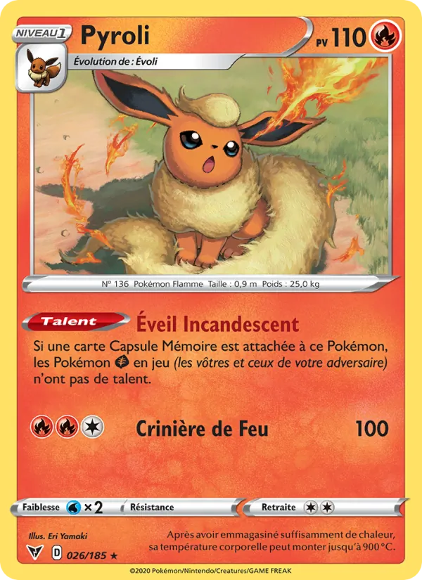 Carte Pokémon Pyroli de l'extension Voltage Éclatant