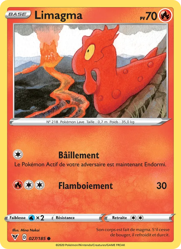 Carte Pokémon Limagma de l'extension Voltage Éclatant