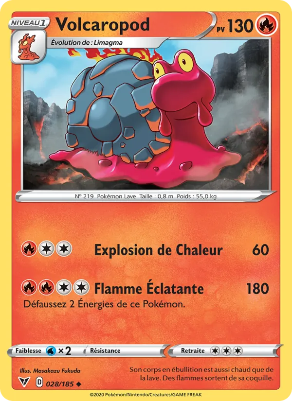 Carte Pokémon Volcaropod de l'extension Voltage Éclatant