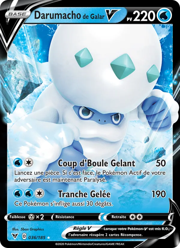 Carte Pokémon Darumacho de Galar V de l'extension Voltage Éclatant