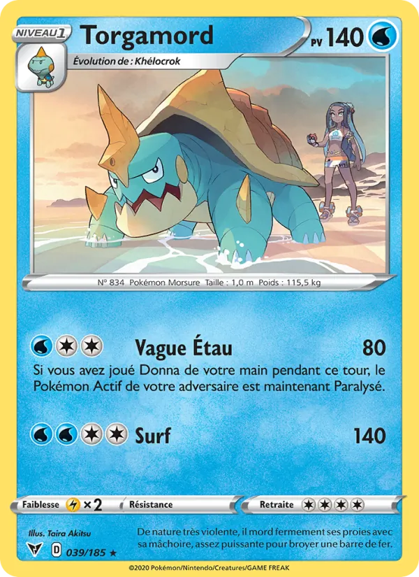 Carte Pokémon Torgamord de l'extension Voltage Éclatant