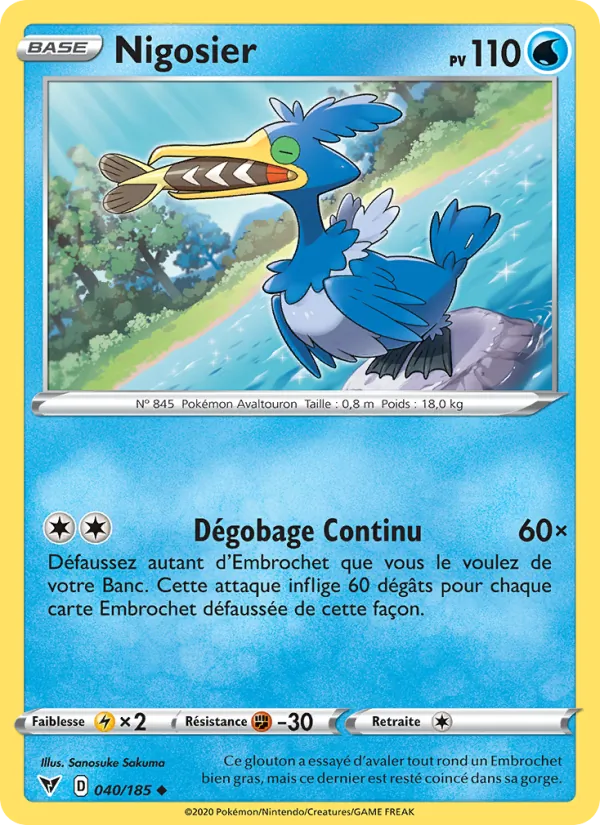 Carte Pokémon Nigosier de l'extension Voltage Éclatant