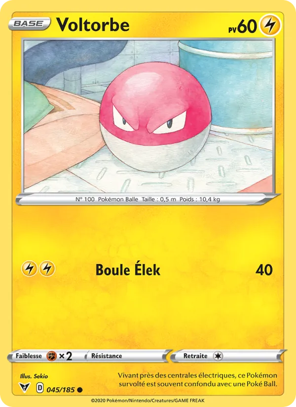 Carte Pokémon Voltorbe de l'extension Voltage Éclatant