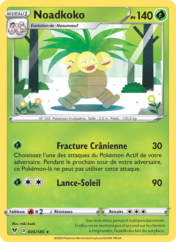 Carte Pokémon Noadkoko de l'extension Voltage Éclatant